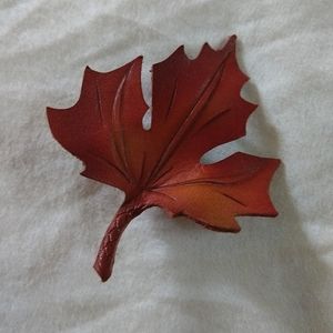 Leather Leaf pin